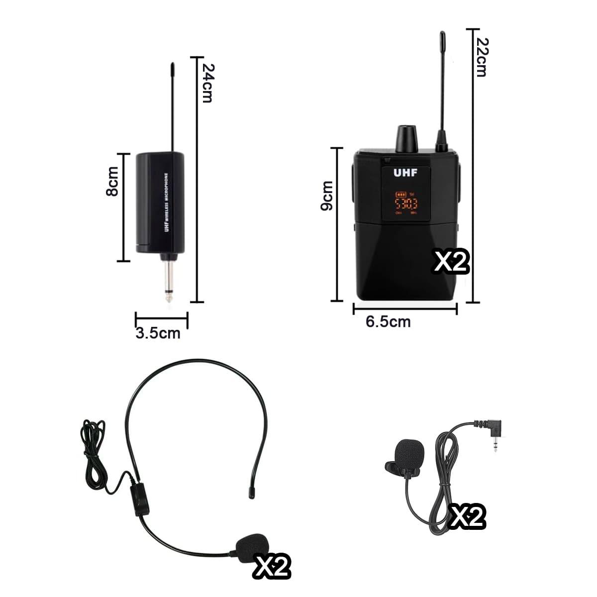 Miniatura 13 de Micrófonos Inalámbricos Dual UHF DX-200H
